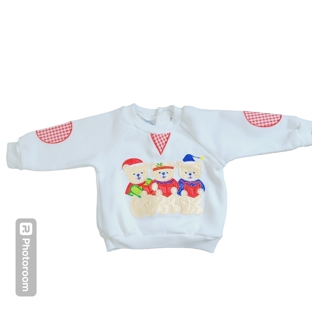 Vintage 80s Kids Ugly Christmas Cute Sweatshirt Teddy Bears